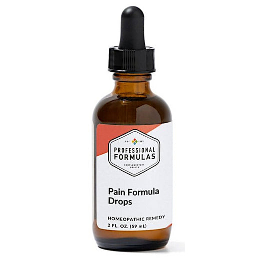 Bottle of Professional Formulas Pain Formula Drops on a white background