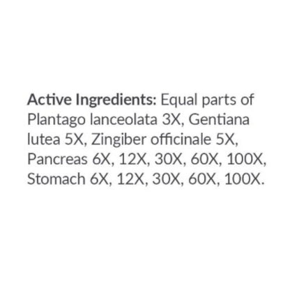List of active ingredients with their respective potencies on a white background