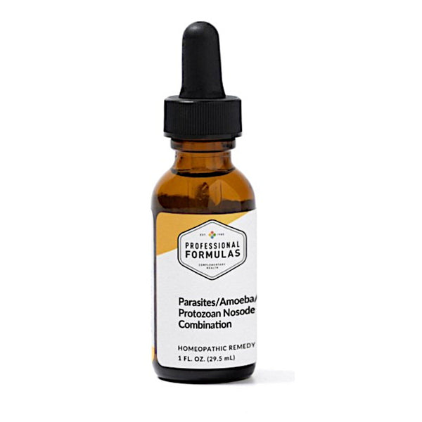 Amber glass bottle with dropper labeled 'Professional Formulas' on a white background