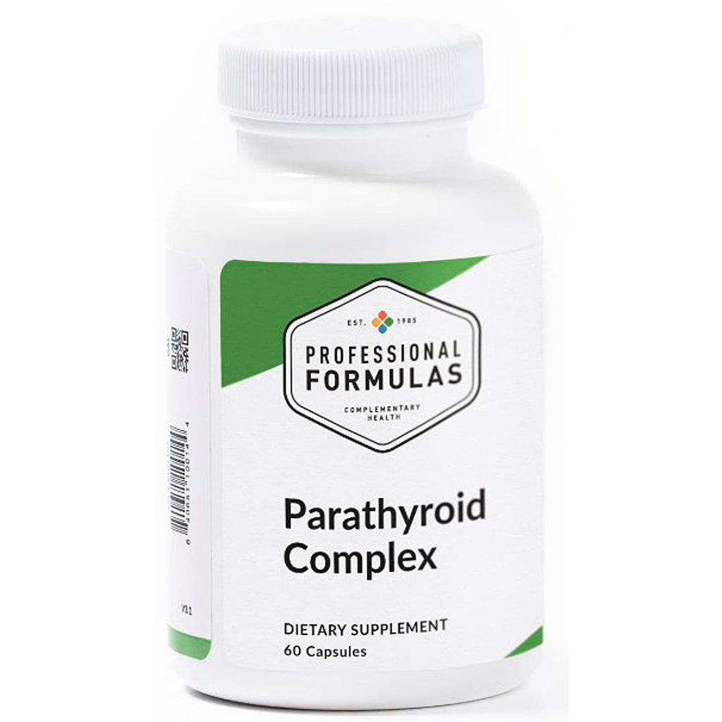 Supplement bottle labeled 'Parathyroid Complex' by Professional Formulas on a white background