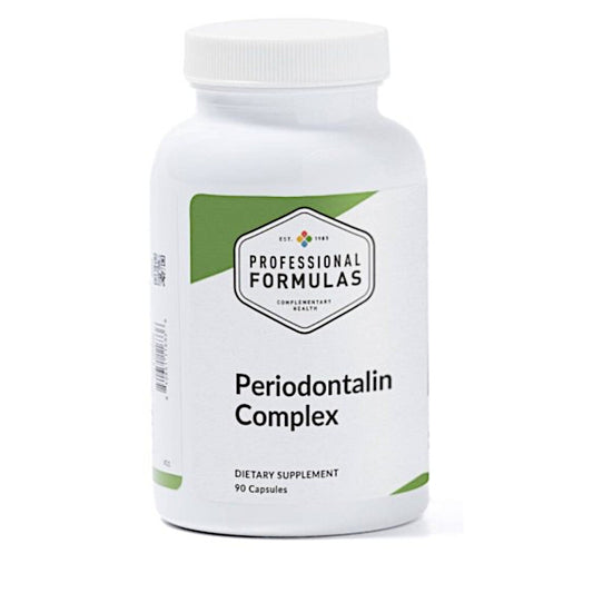 Supplement bottle labeled 'Periodontalin Complex' by Professional Formulas on a white background