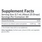 Supplement facts label with serving size, servings per container, and ingredient list on a white background.