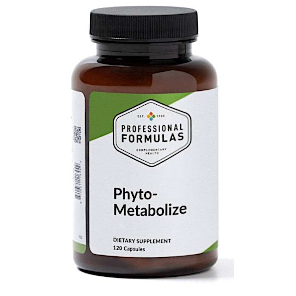 Supplement bottle labeled 'Phyto-Metabolize' by Professional Formulas on a white background