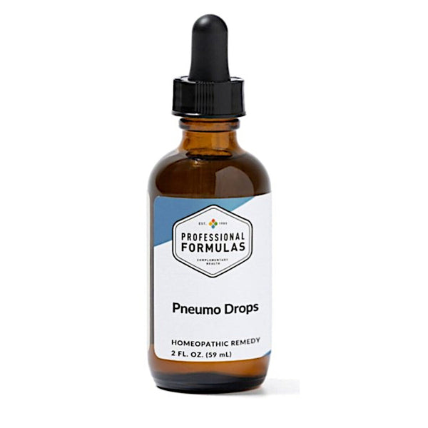 Bottle of Pneumo Drops with a dropper on a white background