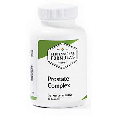 Supplement bottle labeled 'Prostate Complex' by Professional Formulas on a white background