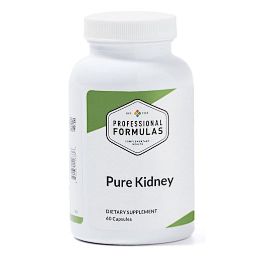 Supplement bottle labeled 'Pure Kidney' by Professional Formulas on a white background