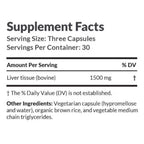 Supplement facts label with serving size and ingredient details on a white background