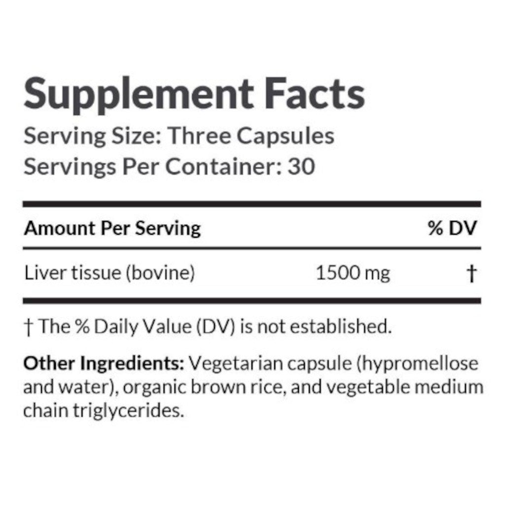 Supplement facts label with serving size and ingredient details on a white background