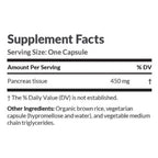 Supplement facts label with serving size and ingredient details on a white background
