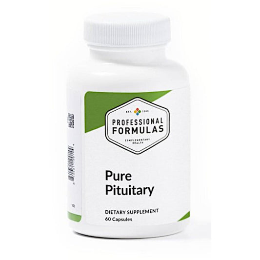 Supplement bottle labeled 'Pure Pituitary' by Professional Formulas on a white background