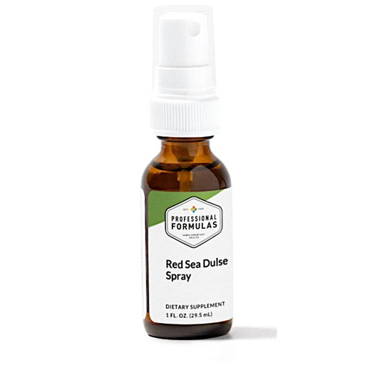 Bottle of Red Sea Dulse Spray by Professional Formulas on a white background