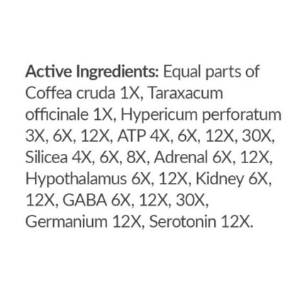 List of active ingredients on a white background
