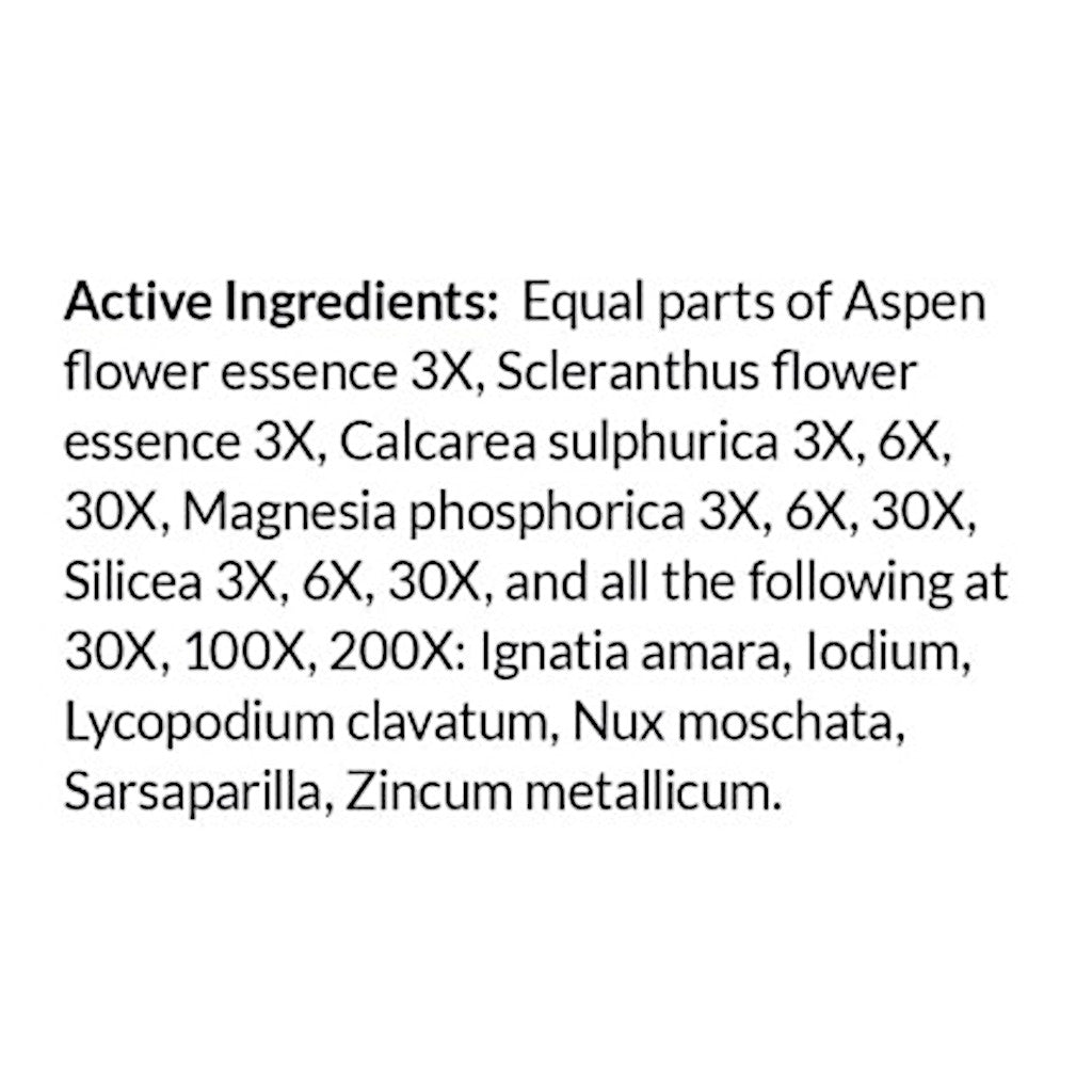 List of active ingredients on a white background