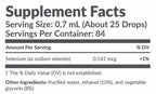 Supplement facts label with serving size, servings per container, and ingredient list.