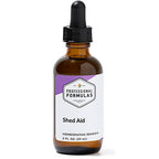 Bottle of 'Shed Aid' homeopathic remedy with a dropper labeled 'Professional Formulas' on a white background.