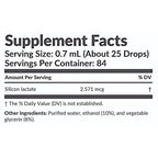 Supplement facts label with serving size, servings per container, and ingredient list on a white background.