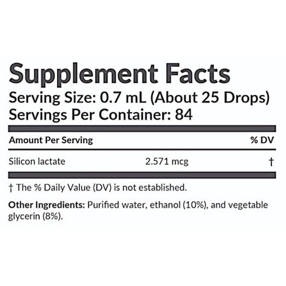 Supplement facts label with serving size, servings per container, and ingredient list on a white background.
