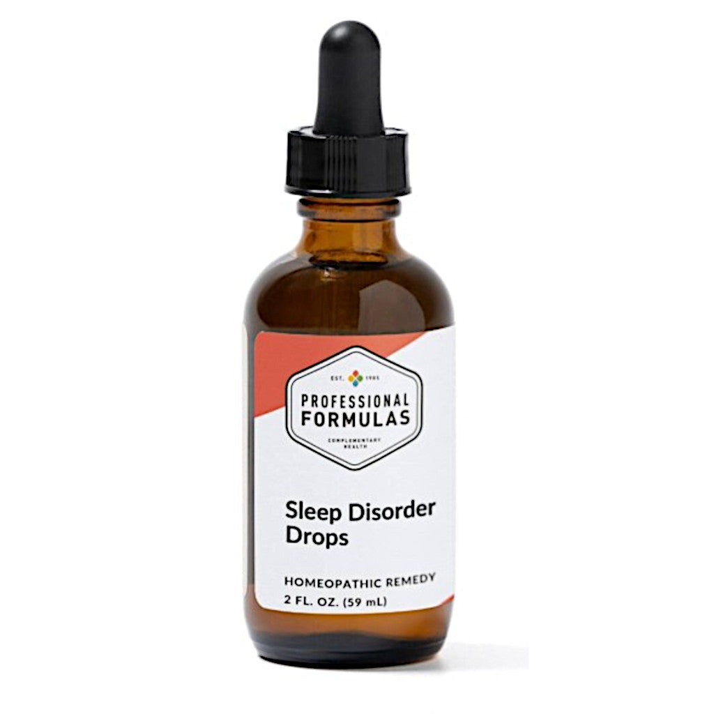 Bottle of 'Sleep Disorder Drops' with a dropper on a white background