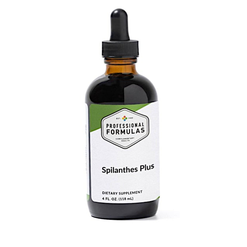 Bottle of Professional Formulas Splianthes Plus dietary supplement on a white background