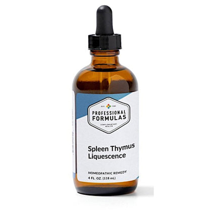 Bottle of Spleen Thymus Liquescence from Professional Formulas on a white background