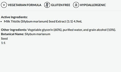 Product label with active and other ingredients on a white background