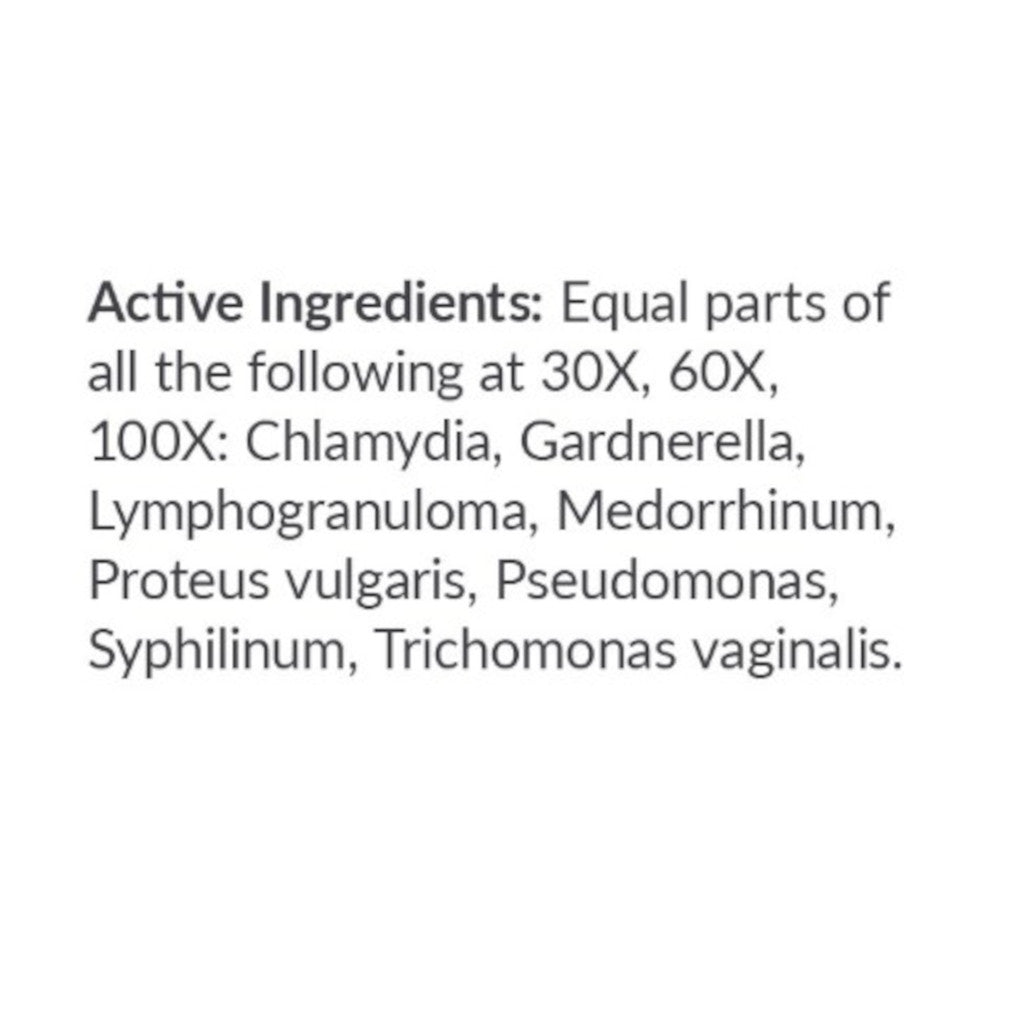 Text listing active ingredients with magnification levels on a white background