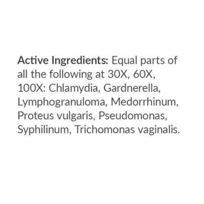 Text listing active ingredients with magnification levels on a white background