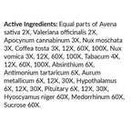 List of active ingredients on a white background