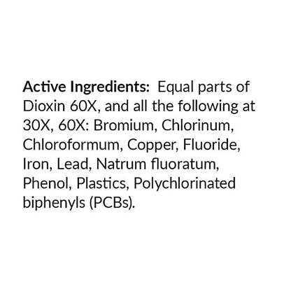 List of active ingredients on a white background