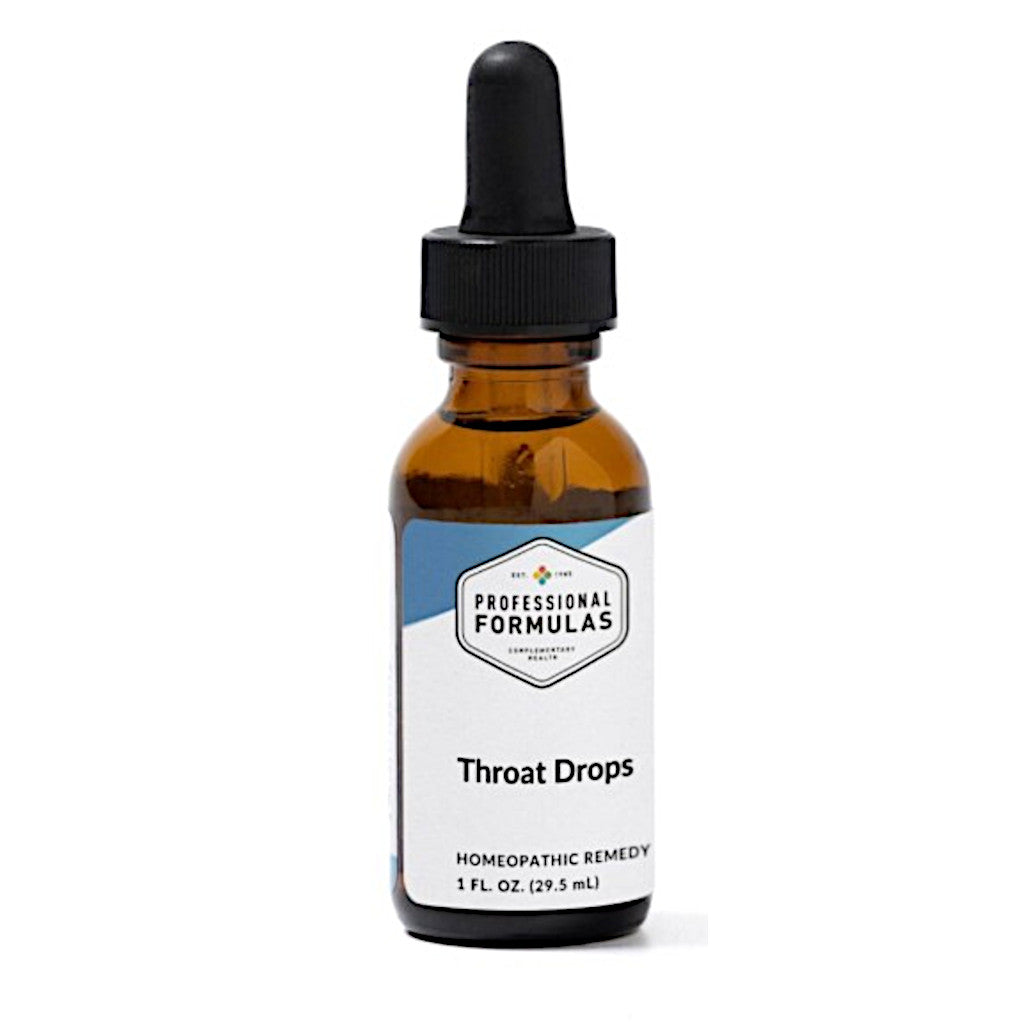 Bottle of 'Professional Formulas' Throat Drops on a white background