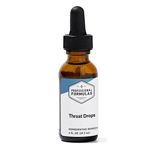 Bottle of 'Professional Formulas' Throat Drops on a white background