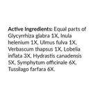 List of active ingredients on a white background