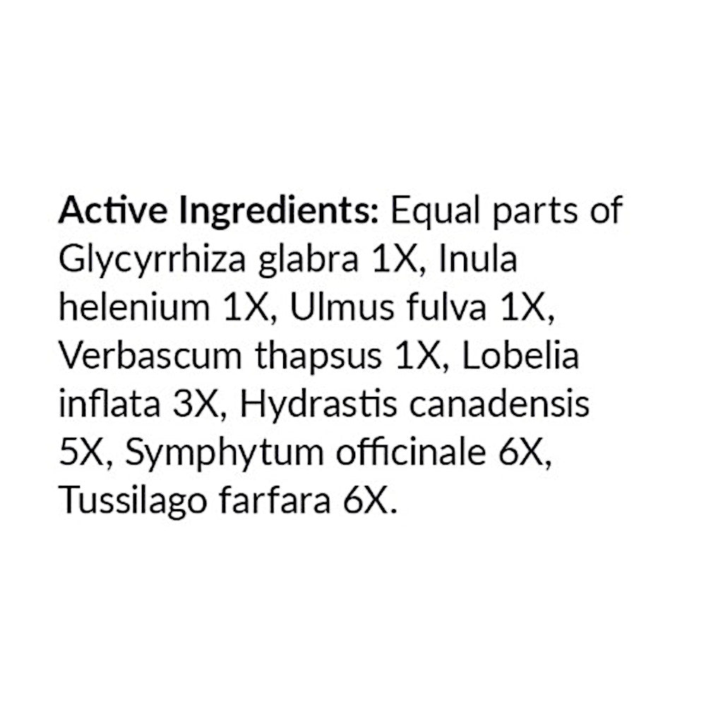 List of active ingredients on a white background