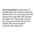 List of active ingredients on a white background