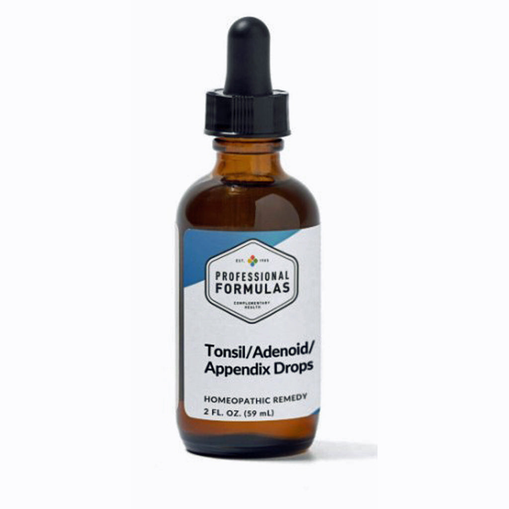 Bottle of Professional Formulas Tonsil/Adenoid/Appendix Drops on a white background