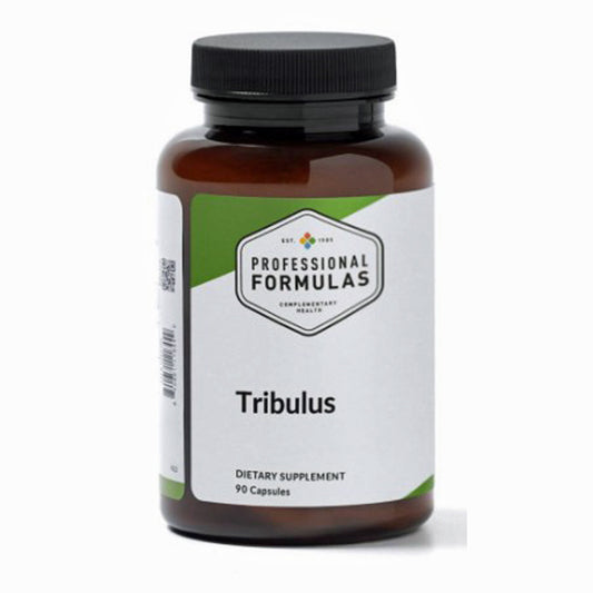 Supplement bottle labeled 'Tribulus' by 'Professional Formulas' on a white background