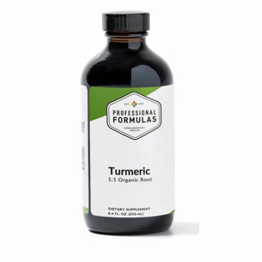 Bottle of Professional Formulas Turmeric supplement on a white background