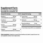 Supplement facts label with detailed ingredient list on a white background