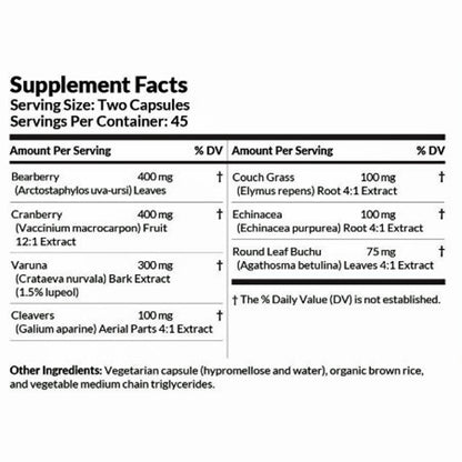Supplement facts label with detailed ingredient list on a white background