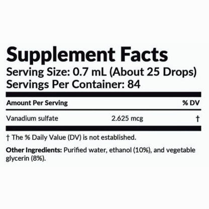 Supplement facts label with serving size and ingredient details on a white background