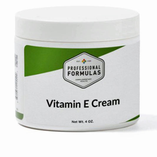 Jar of Vitamin E Cream with 'Professional Formulas' branding on a white background