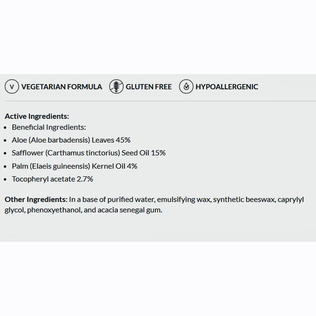 Ingredients list for a product on a white background