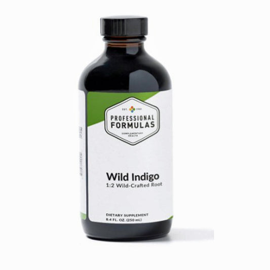 Bottle of Wild Indigo dietary supplement with 'Professional Formulas' label on a white background