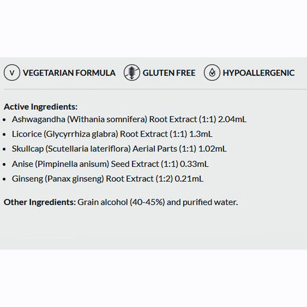 List of active ingredients and product details on a label with vegetarian, gluten-free, and hypoallergenic icons.