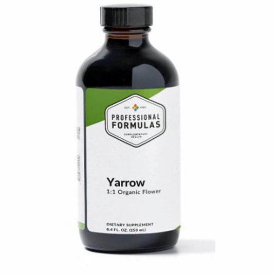 Bottle of Professional Formulas Yarrow supplement on a white background