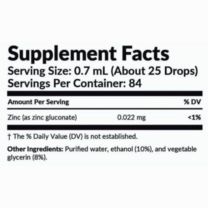 Supplement facts label with serving size and container details on a white background