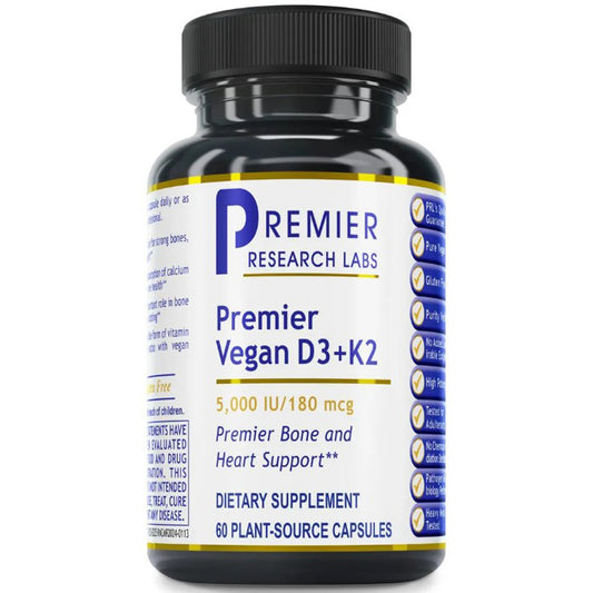 Premier Research Labs Premier Vegan D3+K2 60 plant source capsules