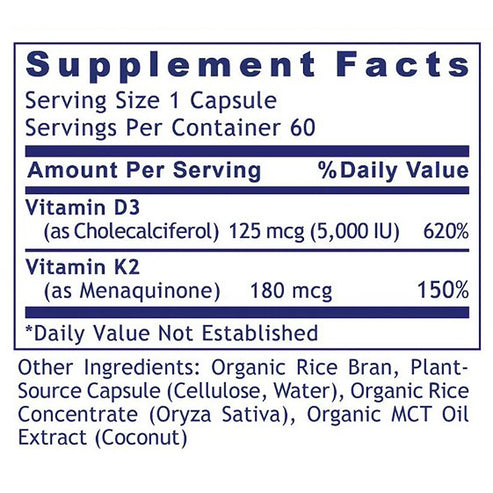 Premier Research Labs Premier Vegan D3+K2 60 plant source capsules