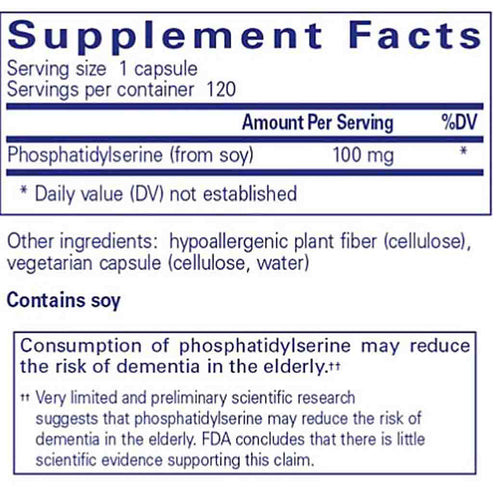 Pure Encapsulations PS 100-phosphatidylserine 120c