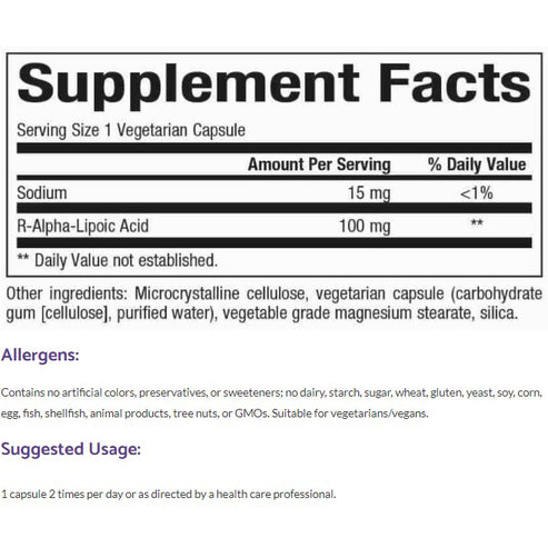 Bioclinic Naturals R-Alpha Lipoic Acid 60C